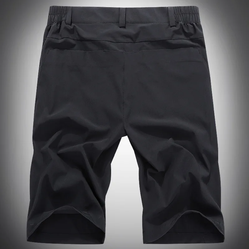 Cheap Summer New Stretch Quick-Drying Shorts Men's Outdoor Sports Shorts Elastic Waist Adjustable Solid Color Breathable Fabric shorts