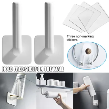 

Multifunction Paper Towel Holder 2/6 PCS Adhesive Roll Wall Mount Paper Towel Rack Dispenser for Kitchen Bathroom Toilet Tool