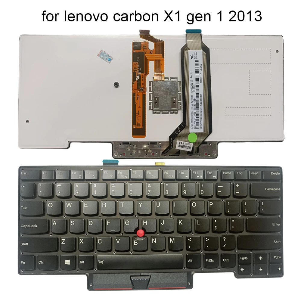 Nouveau clavier anglais américain rétroéclairé pour lenovo Thinkpad Carbon  X1 Gen 1 2013 04Y2953 GS84, claviers d'ordinateur portable, lumière noire |  AliExpress