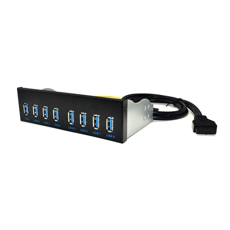  19 Pin To 8 Port USB 3.0 Hub 5.25 Inch CD-Rom Drive Bay CD Rom Front Panel for Computer Case