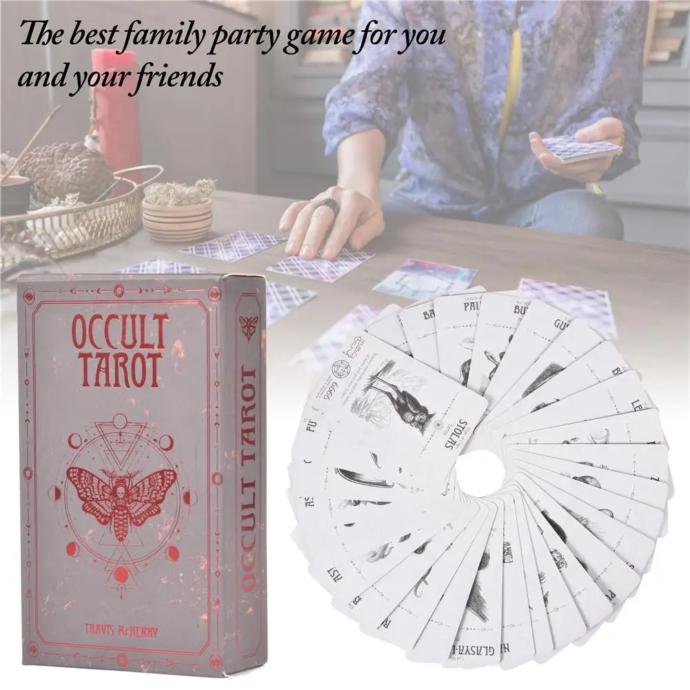 

78PCS Occult Tarot Cards Fun Full English Version Tarot Desk Card