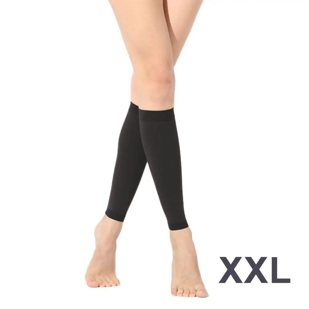 black XXL Давление носки анти-изогнутые Чжан до середины икры комплект в трубке открытые ноги носки нескользящие ножки упругие декомпрессии Компрессионные гольфы - Цвет: black XXL