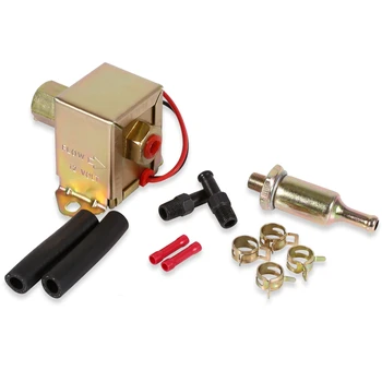 

Free Shipping Universal 12V Electric Fuel Pump Inline Filter Diesel Petrol Engine Pump Facet Copper
