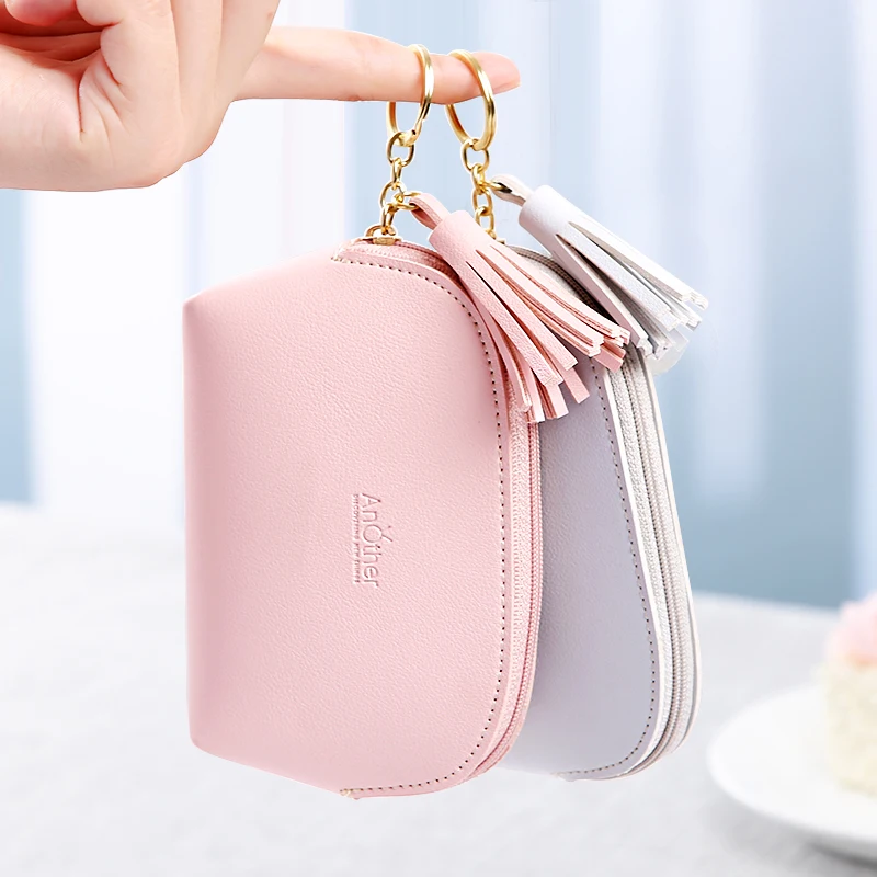 

APP BLOG New Fashion Women's Coin Purse Fashion Mini Leather Female Keys Cards Cash Bags Wallet Tassel Keychain For Girl Femme