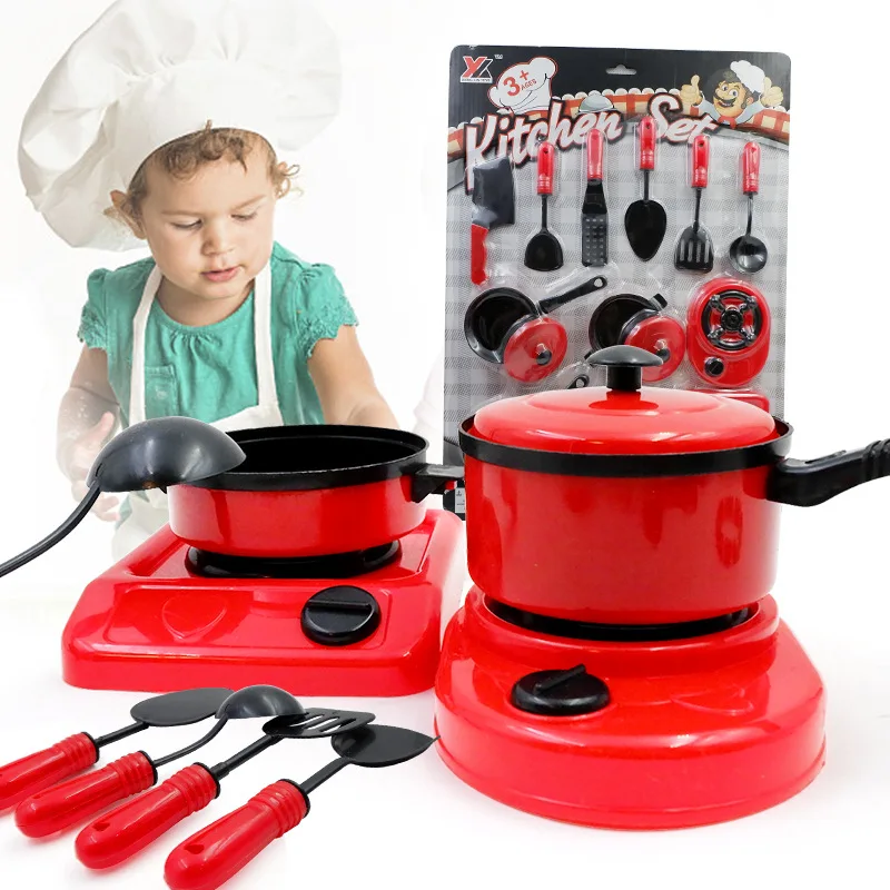 Children DIY Pretend Play Kitchen Toy Cooking Game Toys Educational Utensils Pots Pans Gifts for Kids Girls | Игрушки и хобби