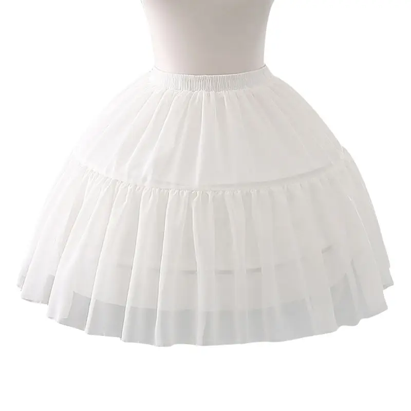 Многослойная юбка Лолиты для косплея для женщин и девочек; эластичная резинка на талии; одна стальная петля; белое свадебное платье для невесты; Нижняя юбка