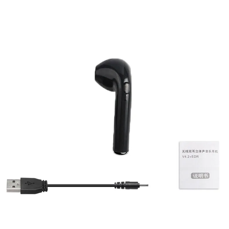 one black Наушники-вкладыши для I7 i7s tws Bluetooth наушники гарнитура Беспроводные наушники с микрофоном с зарядной коробкой можно выбрать PK i9 i11 i12 - Цвет: one black