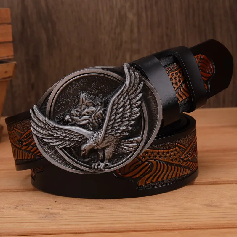 silver eagle camel Новинка, ремень с орлом для мужчин, ремни, роскошный спилок, натуральная кожа, дизайнерский ремень для мужчин, высокое качество, коричневый, кофейный, верблюжий, ястреб, золотой, 115 - Цвет: silver eagle camel