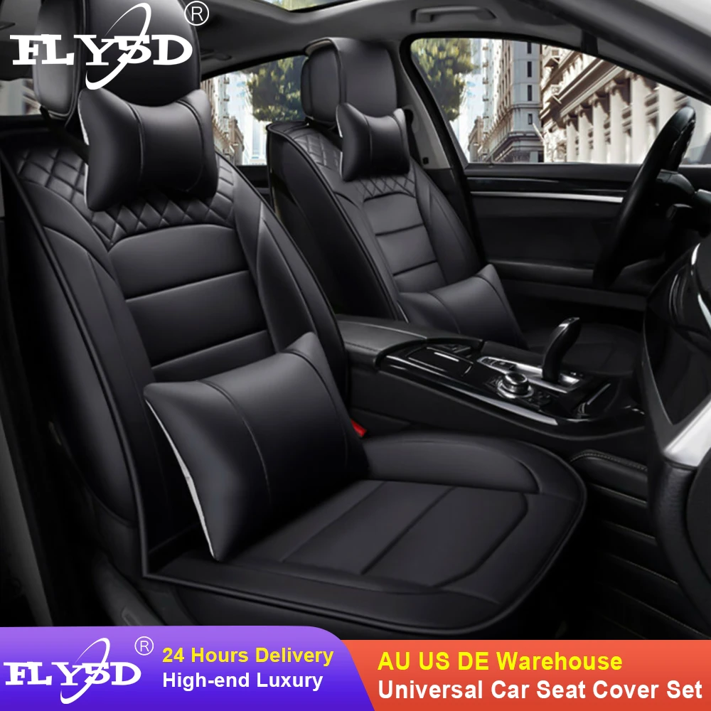 

Universal Car Seat Covers Full Set With Waterproof Leather Compatible Airbag Automotive Vehicle Cushion Cover For Most Cars