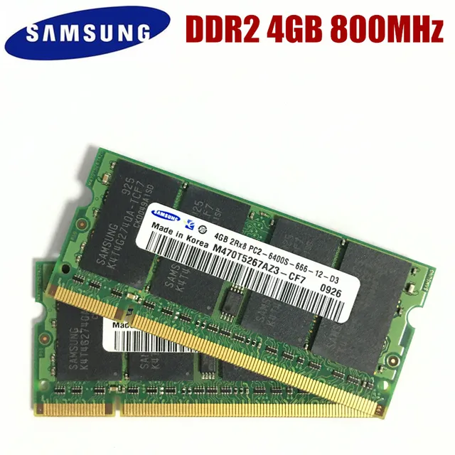Samsung-ノートブックメモリ,4GB,PC2-6400 ddr2,800mhz,ram 4g,800 ...