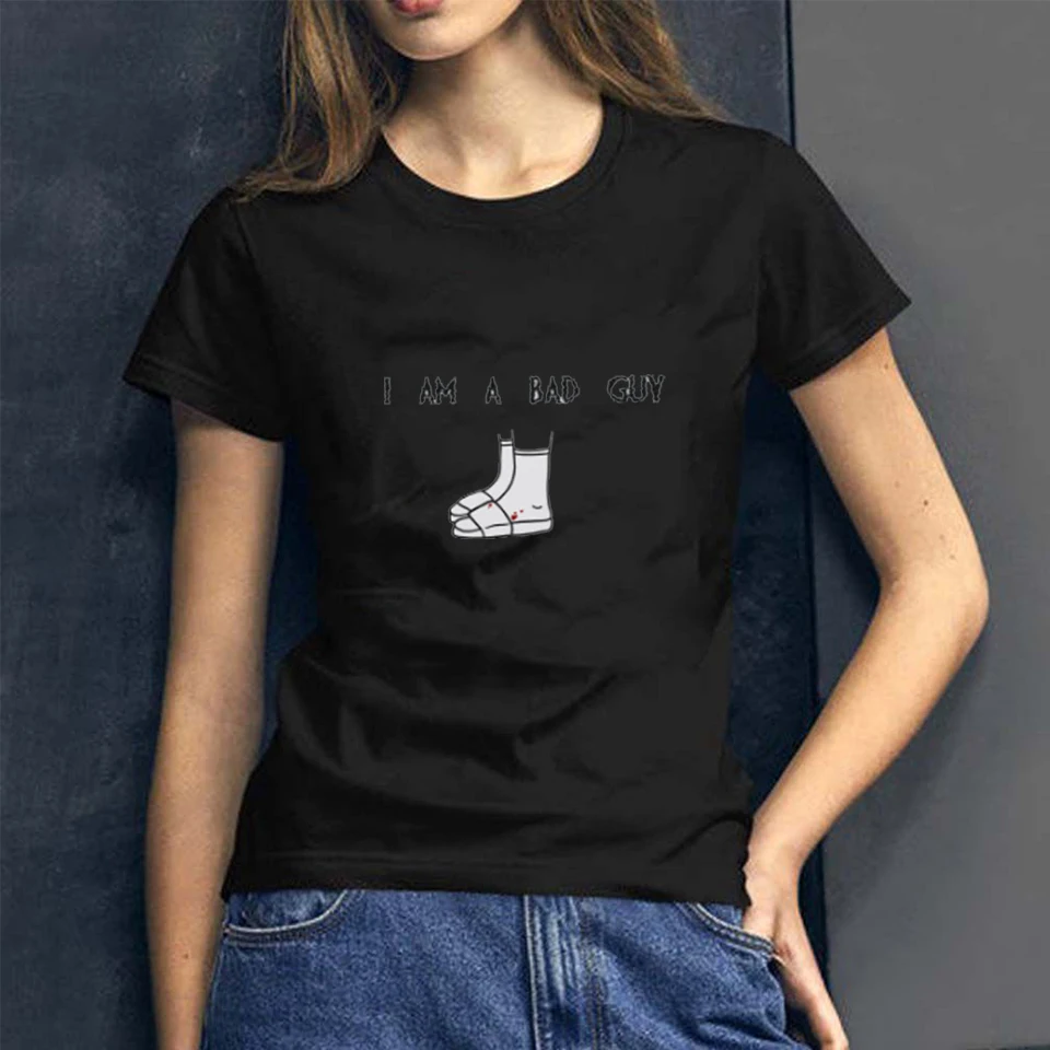 Модные BILIE EILISH плохого парня Футболка Для женщин Harajuku футболки Camiseta Mujer короткие сапоги из хлопчатобумажной ткани, раздел-футболки, уличная одежда для девочек, одежда для девочек - Цвет: 11