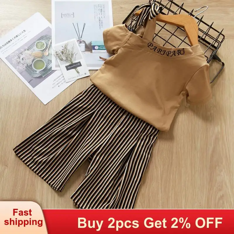 Одежда для маленьких девочек Новая летняя одежда модный топ с короткими рукавами