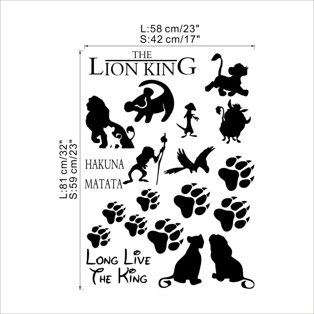Disney Art Cartoon HAKUNA MATATA Lion King Home Decor Wall Vinyl Sticker Decal Anime Manga Quote Nursery for kids rooms Poster Disney Art Cartoon HAKUNA MATATA Lion King Home Decor Wall Vinyl Sticker Decal Anime Manga Quote Nursery for kids rooms Poster