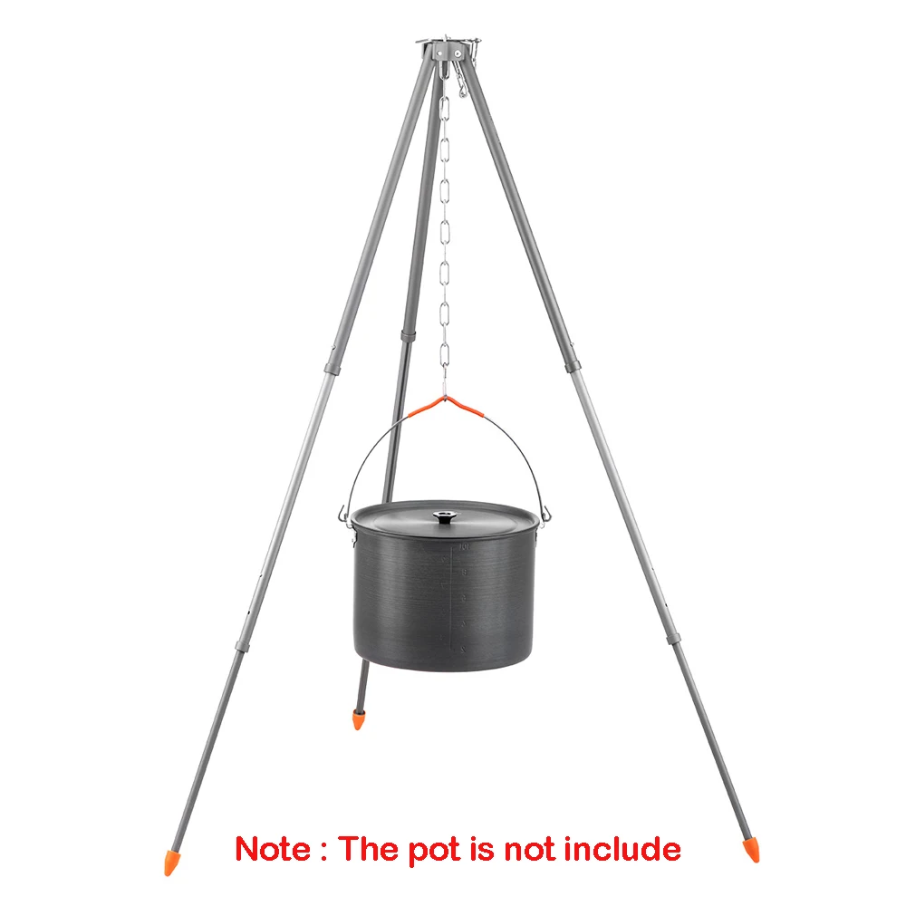 Aluminum Alloy Hanging Rack 8kg Bearing Weight Outdoor Camping Triangular Rack Clothes Tableware Storage Rack Tableware Rack - Цвет: Hanging Pot Tripod