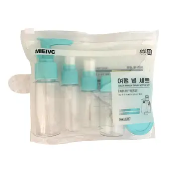 

7pcs/Set Mini Makeup Cosmetic Face Cream Pot Bottles Plastic Transparent Empty Make Up Container Bottle Travel Kit Accessories
