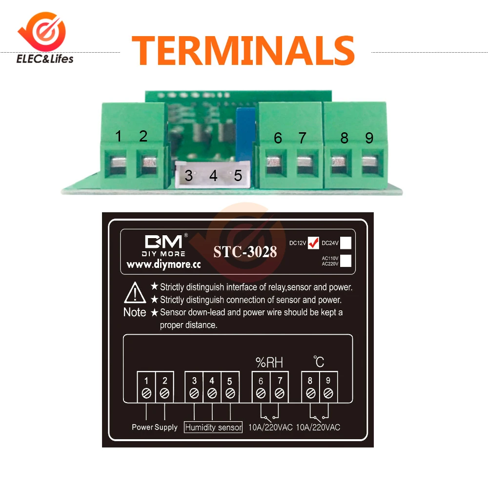 Цифровой термостат регулятор температуры и влажности STC-3028 12 В 24 В 220 В 10 А реле домашний терморегулятор гигрометр для инкубатора