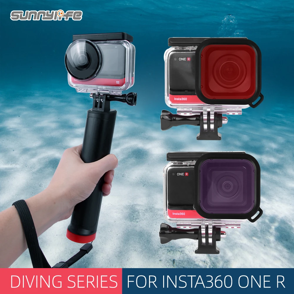 Чехол для дайвинга Sunnylife Insta360 One R 60m водонепроницаемый корпус водостойкий 3 цвета