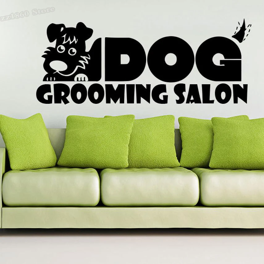 

Dog Wall Decals Grooming Salon Pet Shop Vinyl Wall Sticker Animals Wall Decor Grooming Salon Decoration Design Art Mural A086