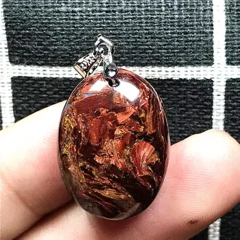 

Top Natural Red Pietersite Pendant Jewelry For Woman Man Crystal 22x17x8mm Oval Beads Silver Namibia Energy Power Stone AAAAA