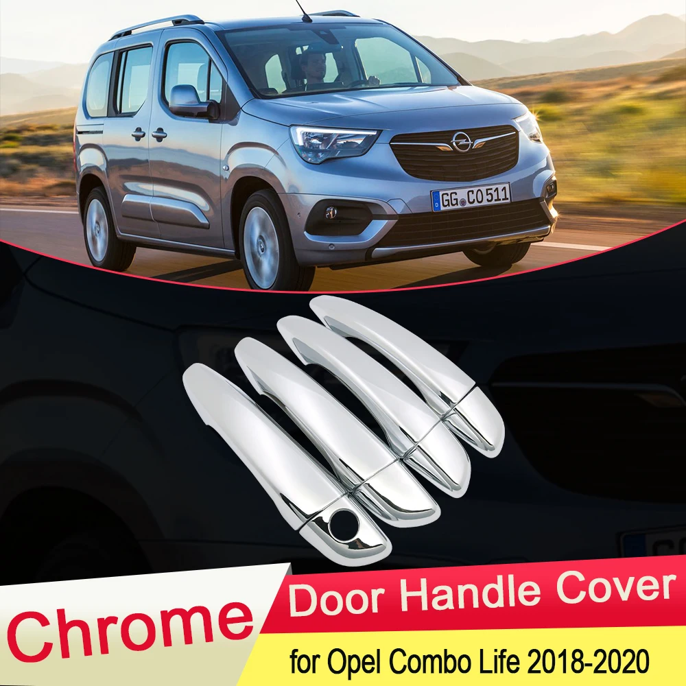Роскошная хромированная накладка на дверную ручку для Opel Vauxhall Combo Life 2018 2019 2020