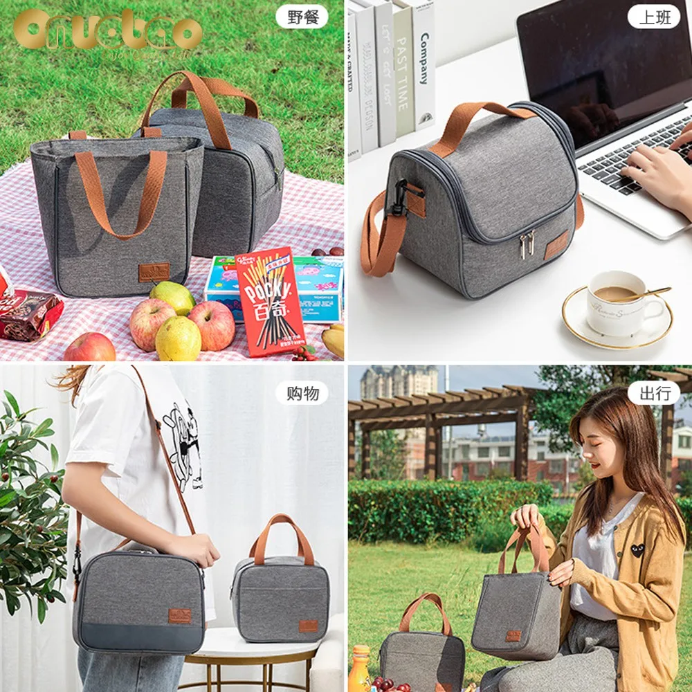 Lunch Bag Oxford Cloth Aluminum Foil Insulation Shoulder Bag Waterproof Picnic Cooler For Men Women