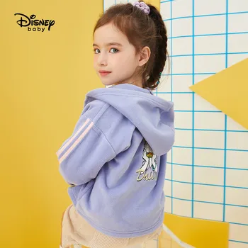 

Original Disney Girls' Hoodie Children's Wear Spring And Autumn New Style Purple Daisy Fleece Top DB031IE04