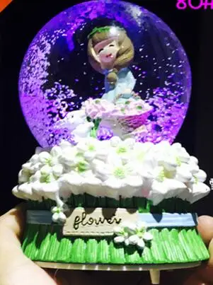 2 YM 727 Send girl Snow Princess crystal ball music box - Цвет: 2