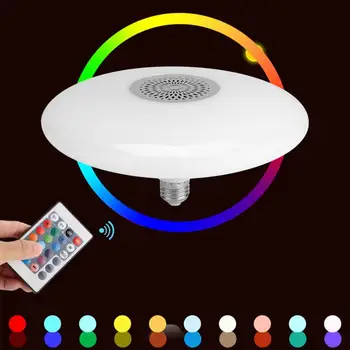 

2020 Bluetooth Speaker Music Light E27 Base RGB + W 30W Intelligent Colorful Audio Lights Speakers With Remote Controller