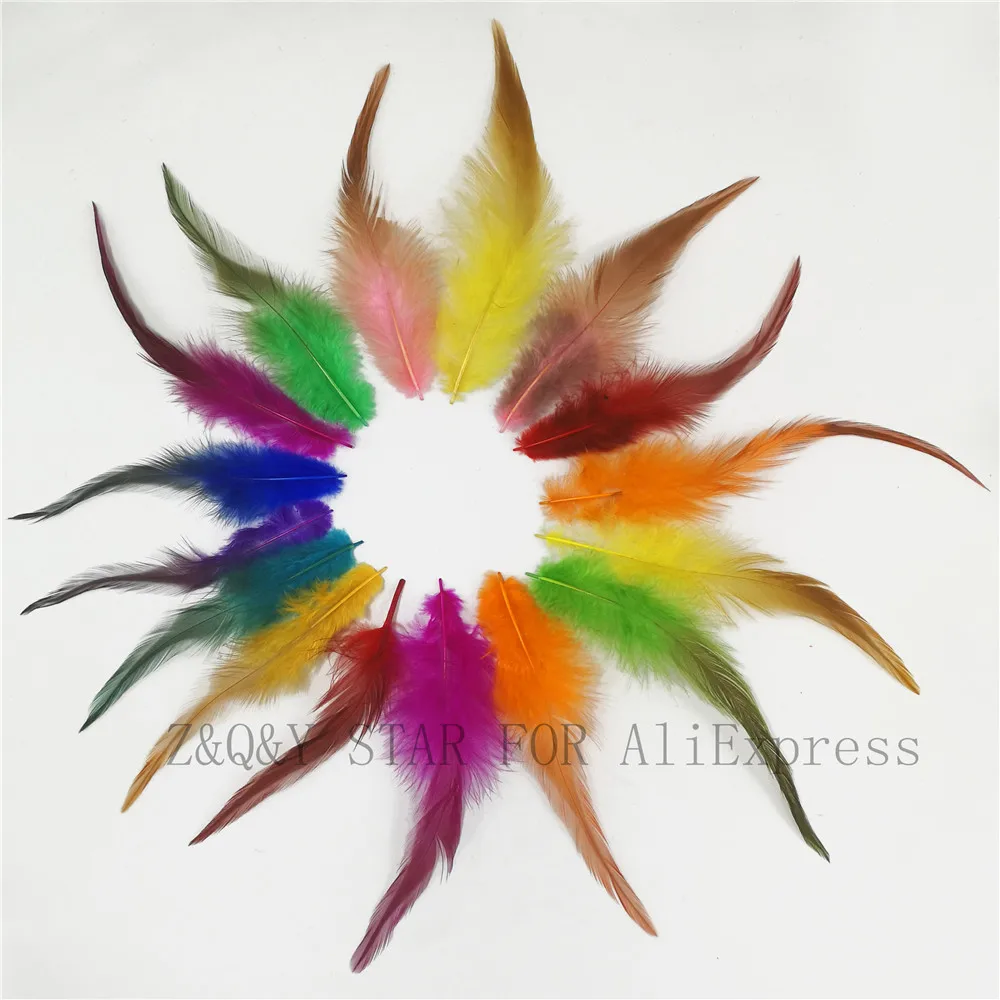 100 Natural Chicken Feathers 46 Inches Mixed Color Diy Craft Jewelry