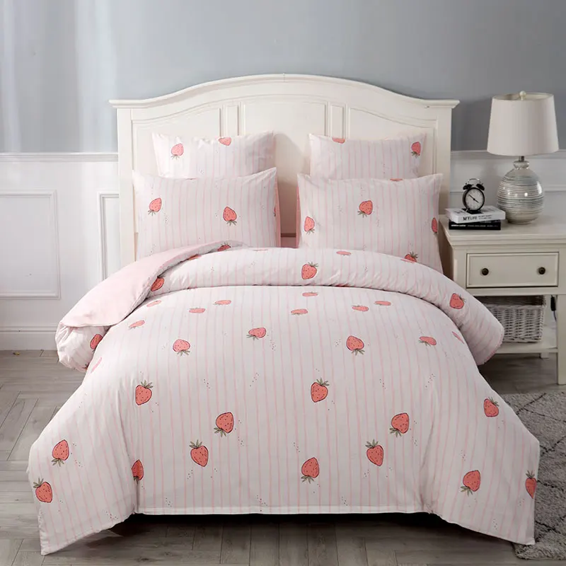 YAXINLAN Classic bedding set Pure cotton A/B double-sided pattern Cartoon Simplicity Bed sheet, quilt cover pillowcase 4-7pcs - Цвет: Z-1015