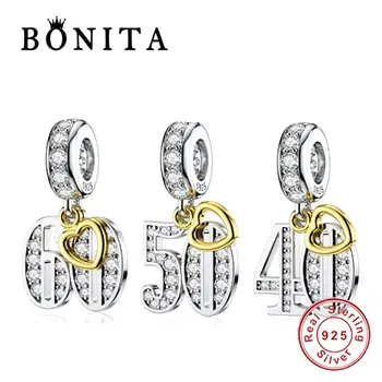 

Fit Original Charms Bracelet 925 Sterling Silver 16th 18th Celebration Dangle Charm Pendant DIY Jewelry Women Berloque 40th 50th