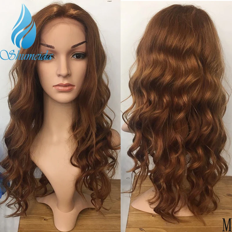 

13*6 Lace Front Hair Wigs With Baby Hair 180% Density Middle Ratio Brown Color Brazilian Body Wave Remy 100% Human Hair Wigs