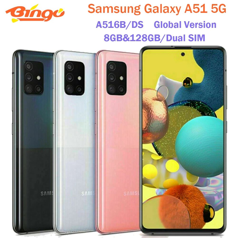 Samsung Galaxy A51 5G A516B/DS Dual Sim Mobile Phone 8GB&amp128GB Octa Core 6.5" 4 Cameras NFC Exynos 980 4500mAh Cellphone | Мобильные