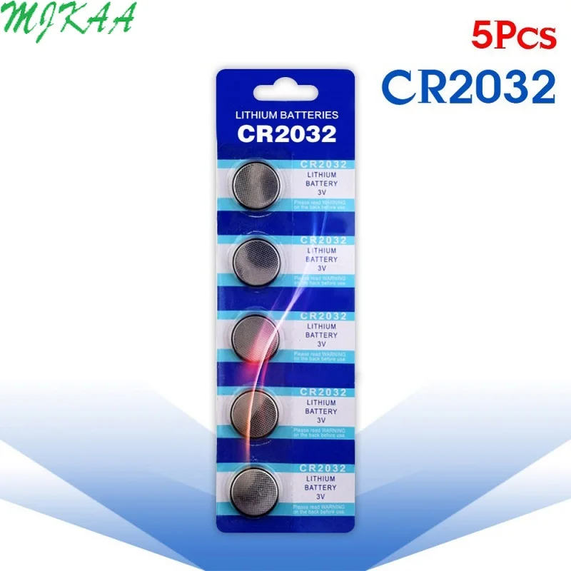 5 шт./упак. CR2032 аккумулятора кнопочного типа BR2032 DL2032 ECR2032 ячейки литий Батарея 3V CR