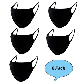 

6pcs Child Design Professional Facemasks Kids Seamless Cover Solid Color Breathable Filter Safet Protect Thin Type Cotton Masks