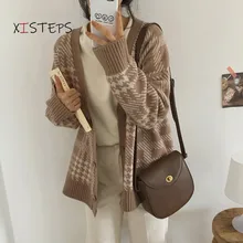 

High Quality Soft Knitting Cardigans Sweaters Women Loose Korean Fashion Ladies Cardigan Coats Jumpers Mujer Knitting Tops