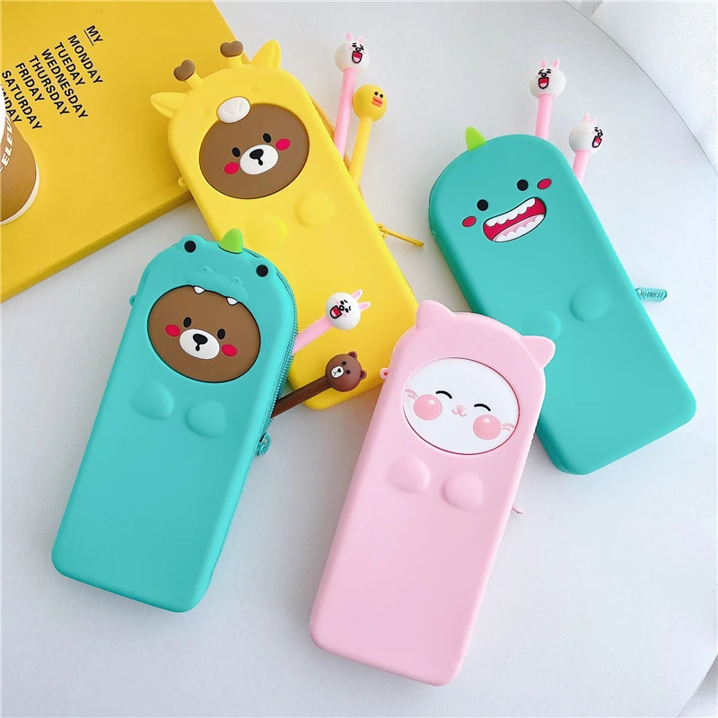 Q UNCLE Cosmetic Bags Make Up Bags Pencil Case Zipper Fashion Cute Bear