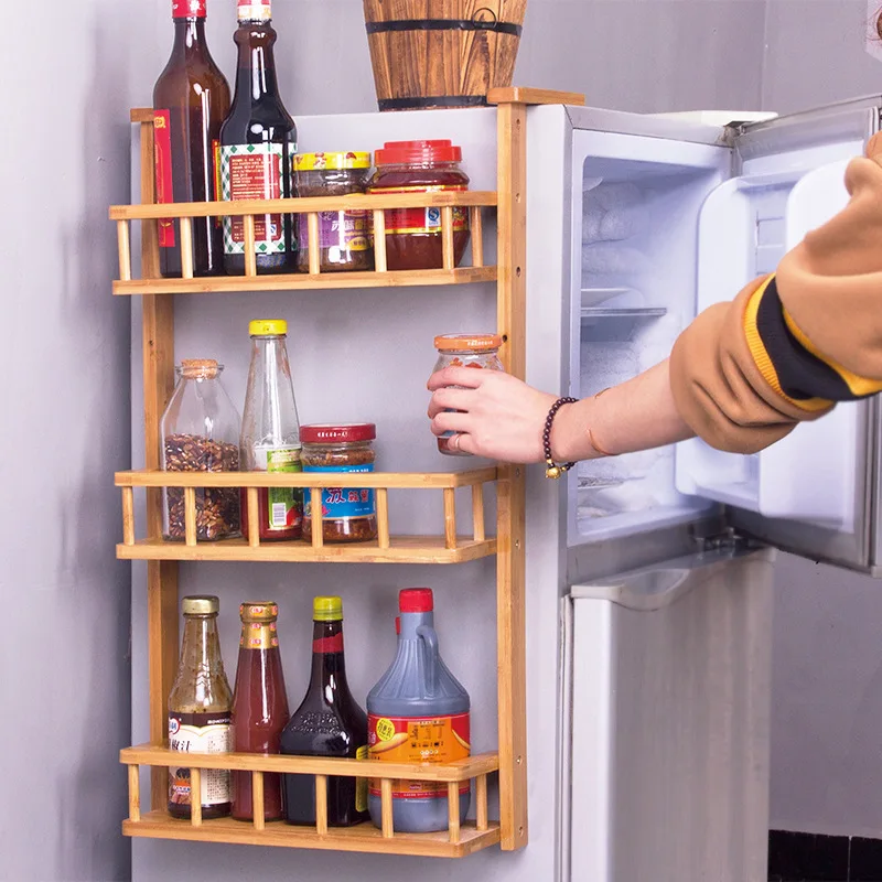 

Manufacturers Wholesale Refrigerator Wall Tableware Storage Debris Storage Shelf Hanging Kitchen Seasoning Storage Organizing Ra