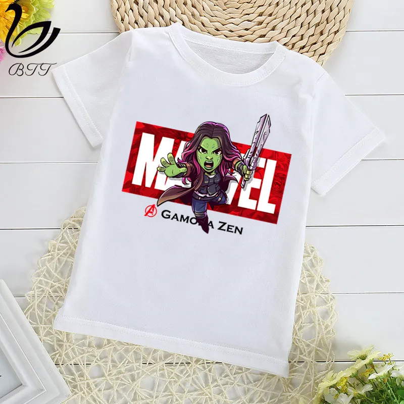 KJids Marvel, Мстители, Железный человек, Капитан Америка, забавная футболка, детские топы с рисунками, Детская футболка, одежда для малышей - Цвет: K