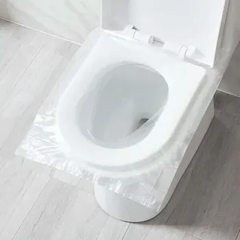

50 Pcs Disposable Toilet Pad Individual Package Keep Clean Antibacterial Restrooms Travel Toilet Seat Plastic Covers