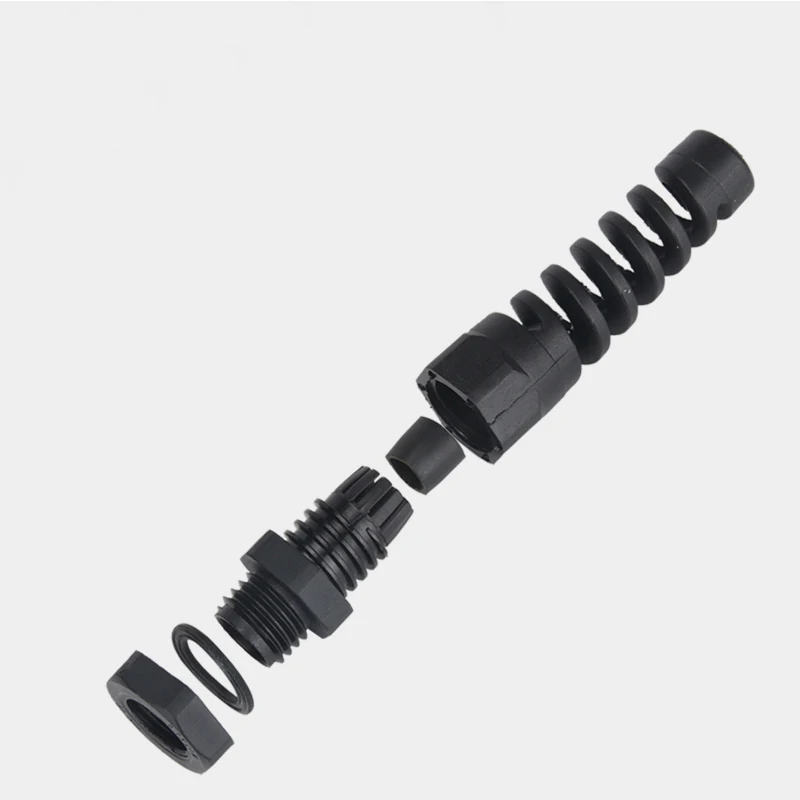 IP68 waterproof M12 PG7 / PG9 / PG11 cable seal sleeve connector plastic screw stress protector 3-6mm anti-bending 5PCS