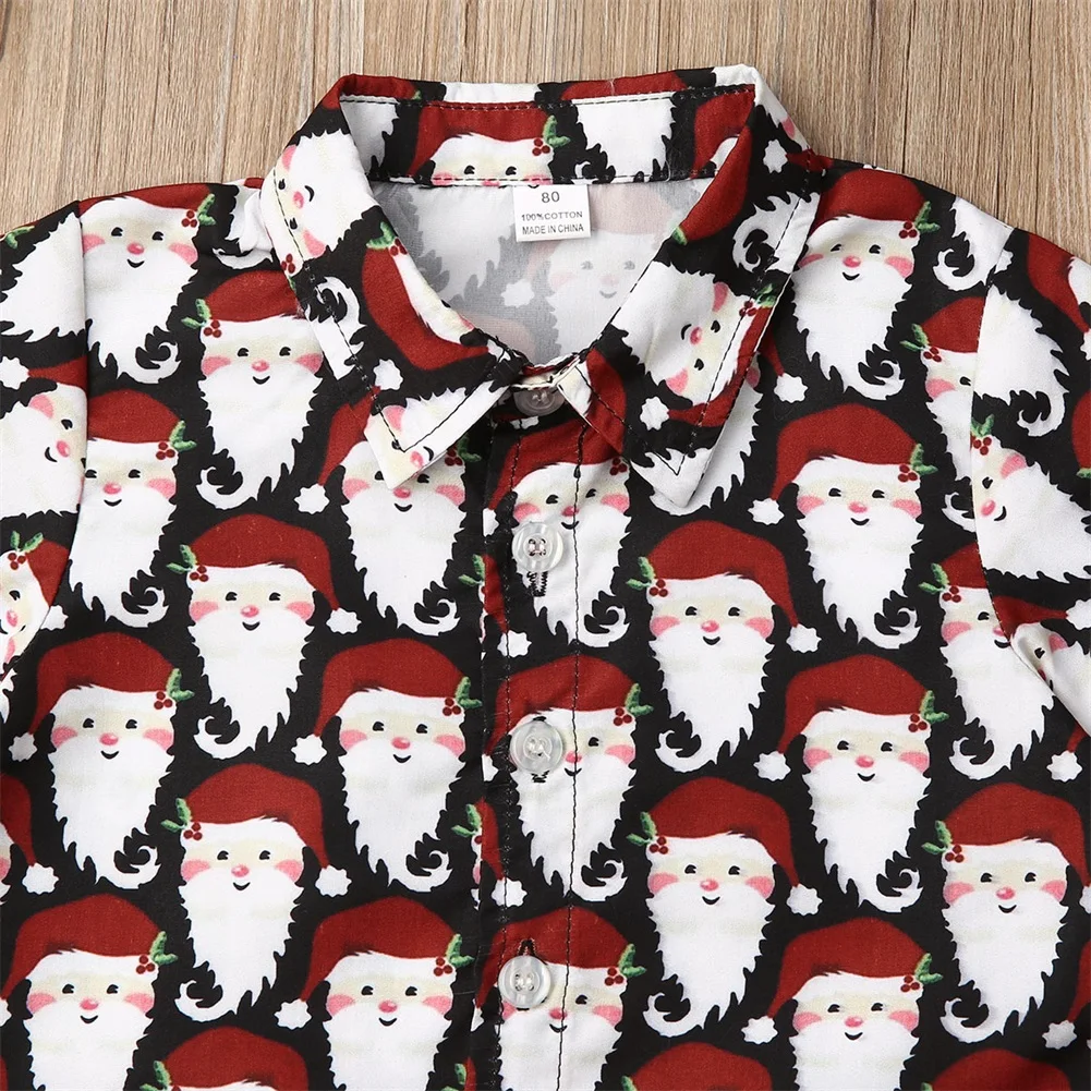 Рождественский комплект одежды для мальчиков от 1 года до 6 лет, рубашка Санта-Клауса для мальчиков, красные шорты Одежда для мальчиков Рождественская детская одежда костюмы для младенцев