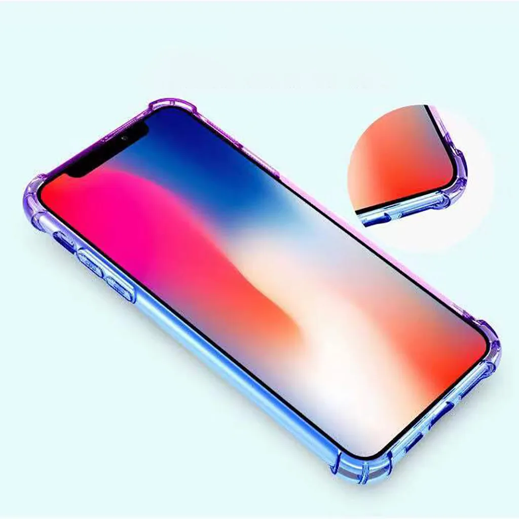 Градиентный Радужный цветной дизайн для iPhone 11Pro Max 6,5 дюйма ультратонкий градиентный водонепроницаемый защитный чехол с четырьмя углами