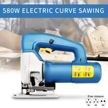 

220V 580W Electric Jig Saw Portable Multi-Function Electric Saw Metal Woodworking Jigsaw Curve Chainsaw Cut Power Tools With Box