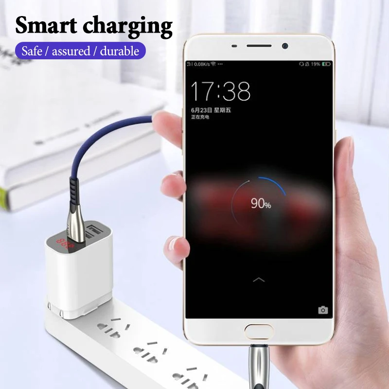 Кабель для быстрой зарядки для usb type C, нейлоновая передача данных для устройств usb type-C для huawei Android 3A, кабель для мобильного телефона