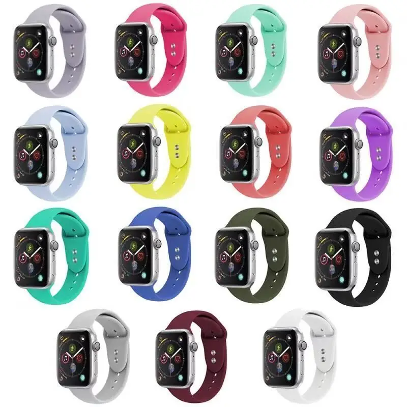 Сменный силиконовый спортивный ремешок 38 мм 44 мм для Apple Watch Series 1 2 3 4