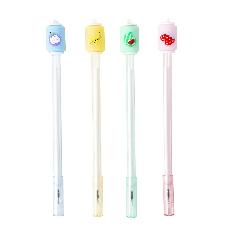 40PCS Student Creative Fruit Soda Transparent Bar Gel Pens Black 0.5mm Stationery Kawaii School Supplies transparent sticky notes page markers book tabs index sticky notes bookmark marker sticker office school stationery supplies