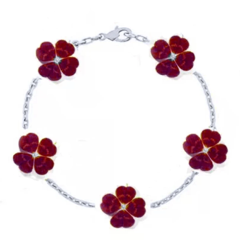 Женский браслет с четырьмя листьями клевера из 18-каратного золота пятью цветами