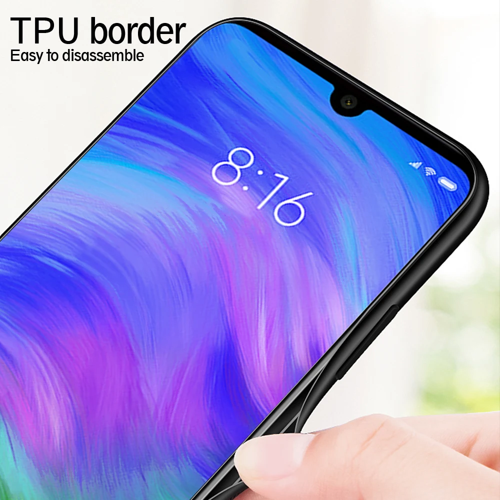 Цветной стеклянный чехол для Xiaomi mi A3 A2 A1, чехол из закаленного стекла для Xiaomi mi A3 mi A2 mi A1, чехол для телефона, силиконовый бампер