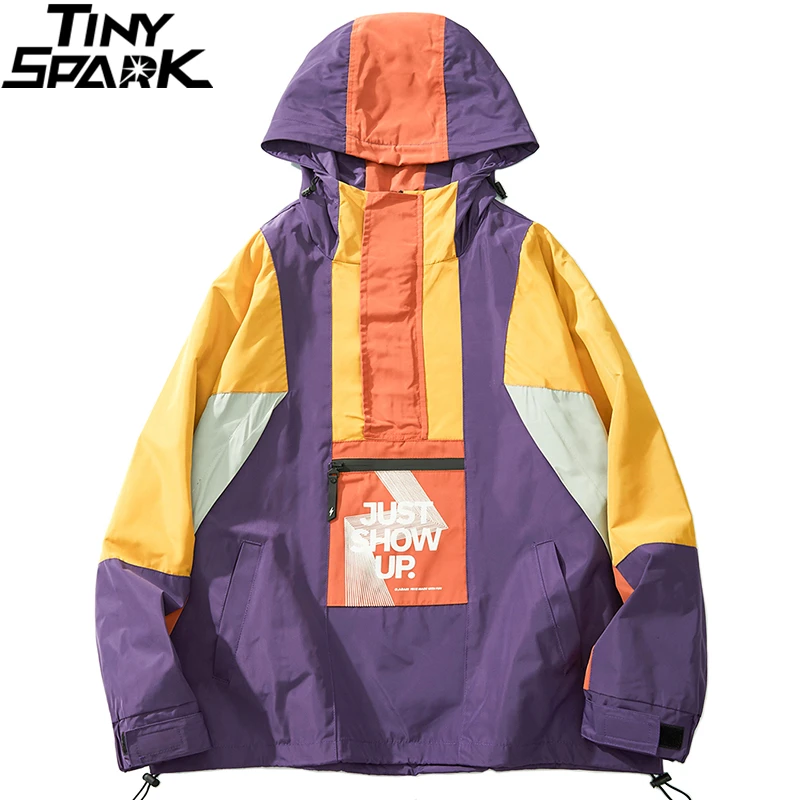 2019 мужская куртка в стиле Харадзюку хип-хоп пальто уличная цветная ветровка с